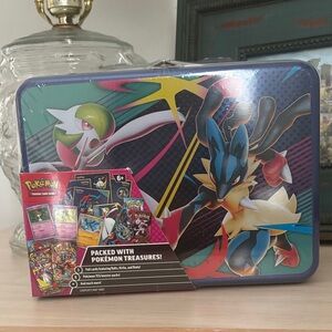 Pokemon Card Tin with 6 Booster Packs with Mega Evolutions